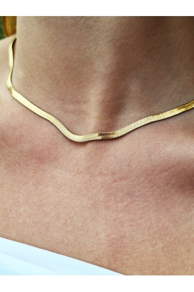 Ατσάλινη αλυσίδα φίδι χρυσό