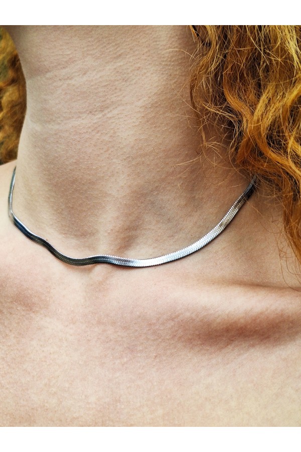 Ατσάλινη αλυσίδα φίδι ασημί