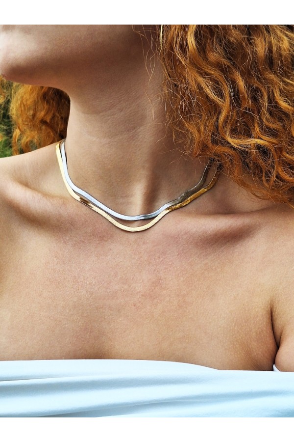 Ατσάλινη αλυσίδα φίδι ασημί