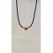 Velvet Gold κολιέ μαύρο όνυχα χρυσή καρδιά