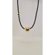 Velvet Gold κολιέ μαύρο όνυχα χρυσή καρδιά