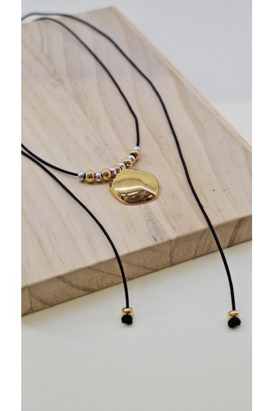 Cord Elegance χρυσό-ασημί στρογγυλό κολιέ 