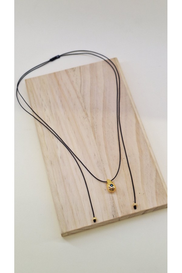 Cord Elegance χρυσό δάκρυ με ματάκι κολιέ 