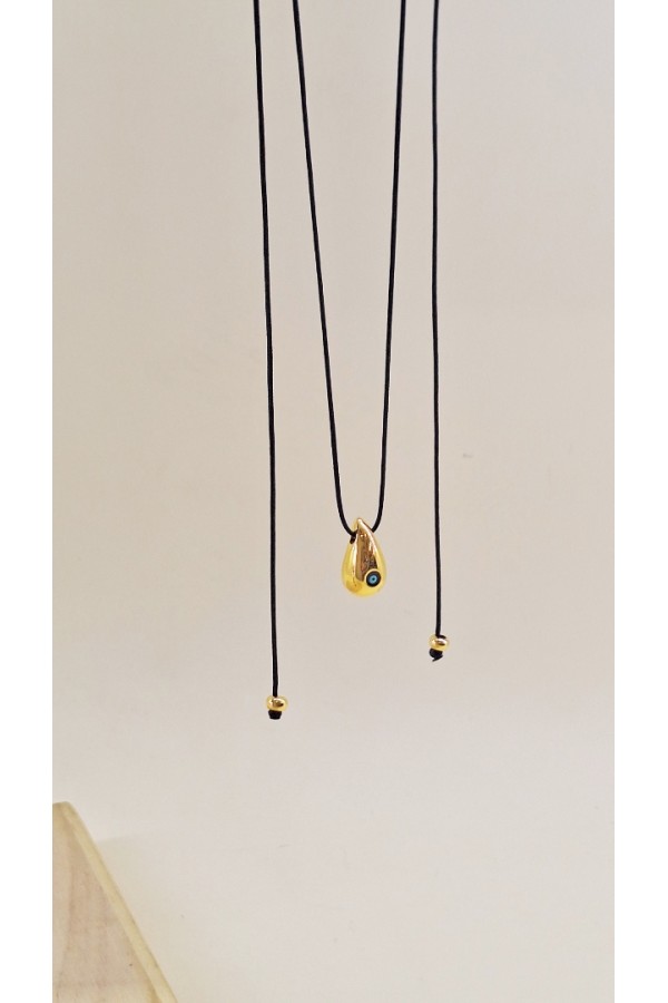 Cord Elegance χρυσό δάκρυ με ματάκι κολιέ 