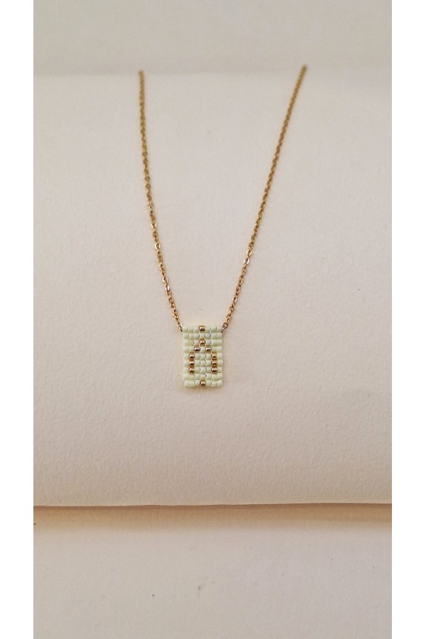 Κολιέ με Μονόγραμμα & Χρυσές Χάντρες miyuki 