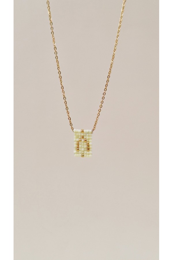 Κολιέ με Μονόγραμμα & Χρυσές Χάντρες miyuki 