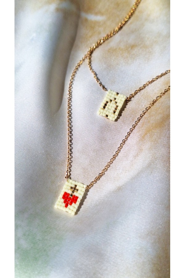 Κολιέ με Μονόγραμμα & Χρυσές Χάντρες miyuki 