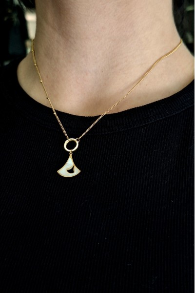 S.Steel κολιέ Solar Drop φίλντισι χρυσό S.Steel κολιέ Solar Drop φίλντισι χρυσό