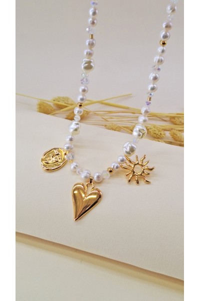 Golden Luster κολιέ με charms