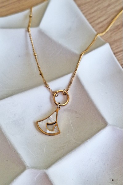 S.Steel κολιέ Solar Drop φίλντισι χρυσό S.Steel κολιέ Solar Drop φίλντισι χρυσό