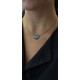 Κολιέ με Εξάγωνο Μάτι από Miyuki Χάντρες & Ατσάλινη Αλυσίδα χρυσό-μπλε