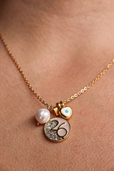 Lucky Spark κολιέ γούρι 2026 λευκό Lucky Spark κολιέ γούρι 2026 λευκό