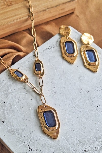 Soléa collection μπλε επίχρυσο σκουλαρίκι Soléa collection μπλε επίχρυσο σκουλαρίκι