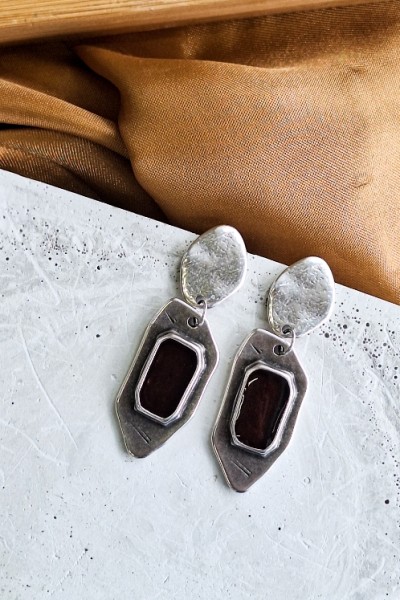 Soléa collection μαύρο επάργυρο σκουλαρίκι Soléa collection μαύρο επάργυρο σκουλαρίκι