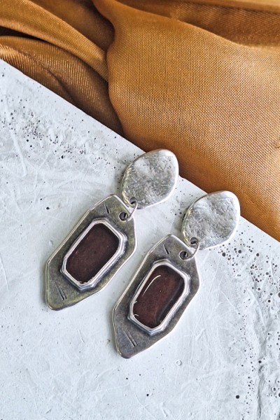 Soléa collection καφέ επάργυρο σκουλαρίκι Soléa collection καφέ επάργυρο σκουλαρίκι