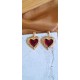 Soléa collection καρδιά κόκκινη επίχρυσο σκουλαρίκι