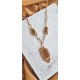 Soléa collection πορτοκαλί επίχρυσο κολιέ