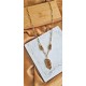 Soléa collection πορτοκαλί επίχρυσο κολιέ