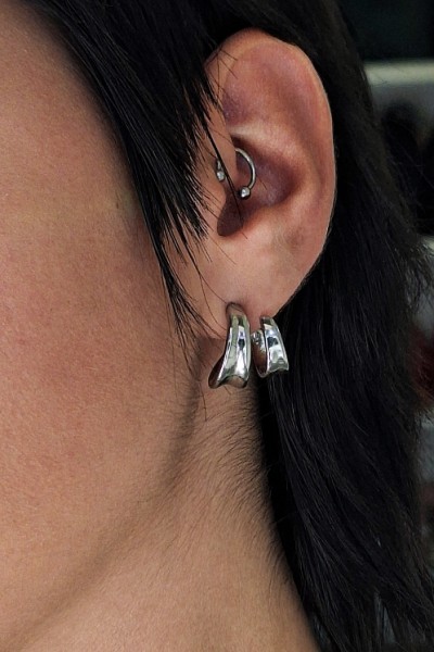 S.Steel σκουλαρίκι "Spiral Loop" ασημί S.Steel σκουλαρίκι "Spiral Loop" ασημί