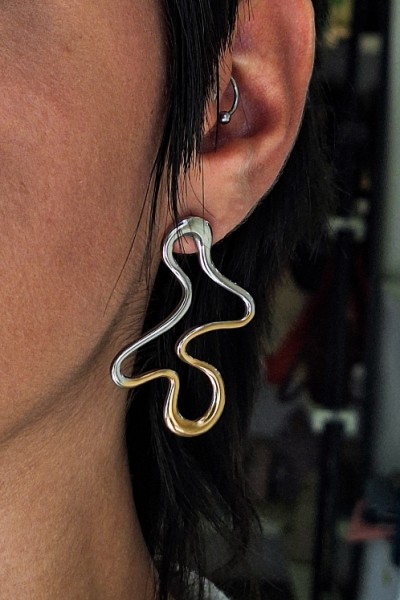 S. Steel σκουλαρίκι "Dual Wave" S. Steel σκουλαρίκι "Dual Wave"