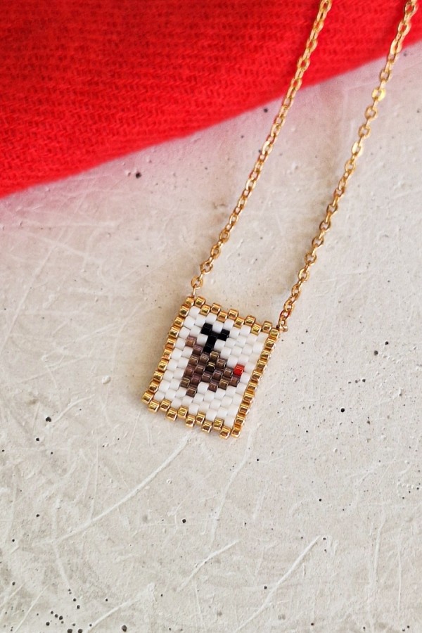 Κολιέ “Τάρανδος” με Miyuki Χάντρες Ατσάλι