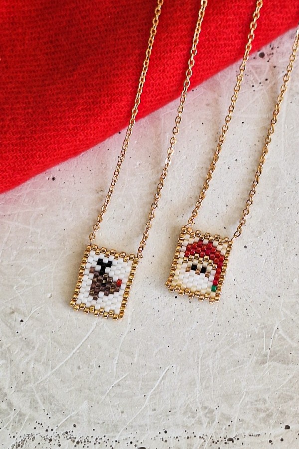 Κολιέ “Τάρανδος” με Miyuki Χάντρες Ατσάλι