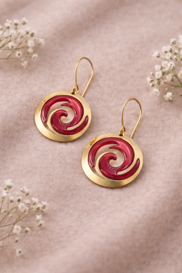 Arcadian Swirl σκουλαρίκι κόκκινο