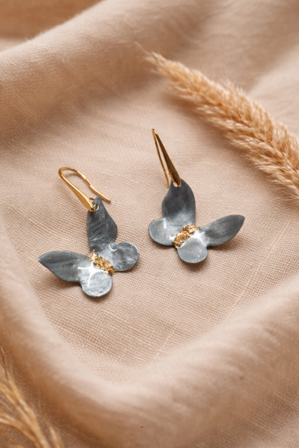 Χειροποίητο σκουλαρίκι πεταλούδα γαλάζιο