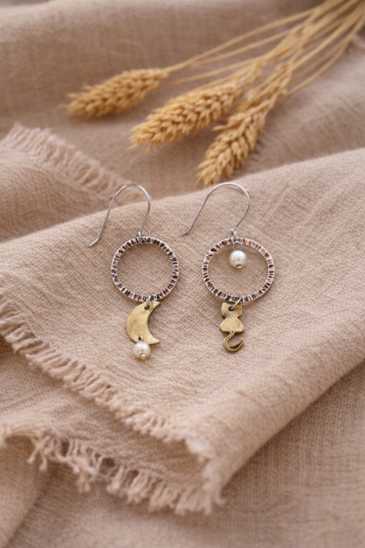 Moon & Whiskers σκουλαρίκι