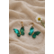 Χειροποίητα καρφωτά σκουλαρίκια σε σχήμα πεταλούδας πράσινο