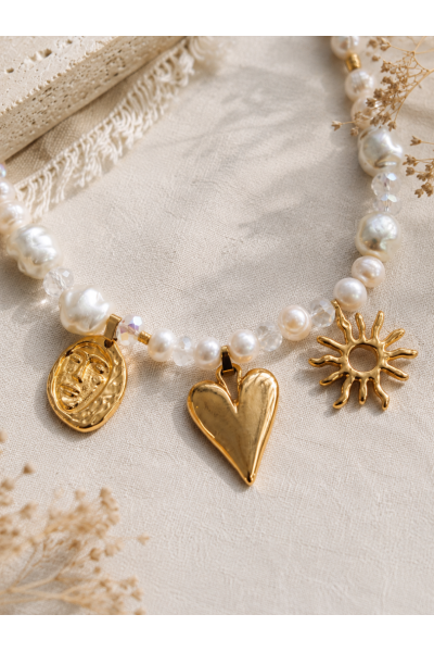 Golden Luster κολιέ με charms