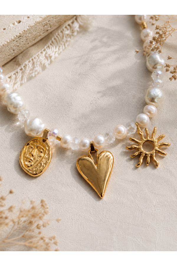 Golden Luster κολιέ με charms